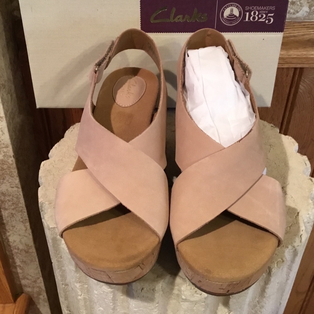 COPY - Clarks taupe wedge sandals
